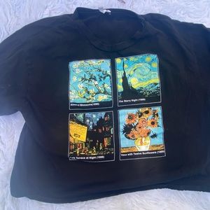 Vincent Van Gogh’s Masterworks, crop top tshirt size XL